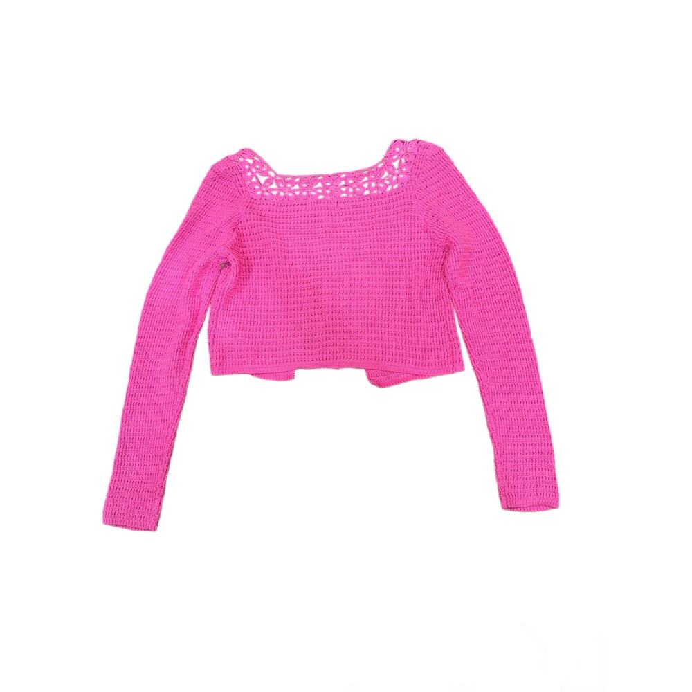 LA Hearts Size Small Amalfi Tied Up Long Sleeve Sweater Pink Cardigan Shrug Ties - Picture 3 of 7